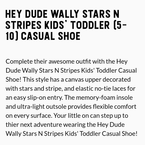 HEY DUDE WALLY STARS KIDS - Picture 2 of 10